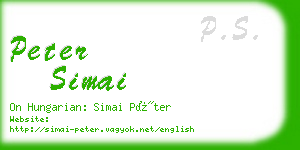 peter simai business card